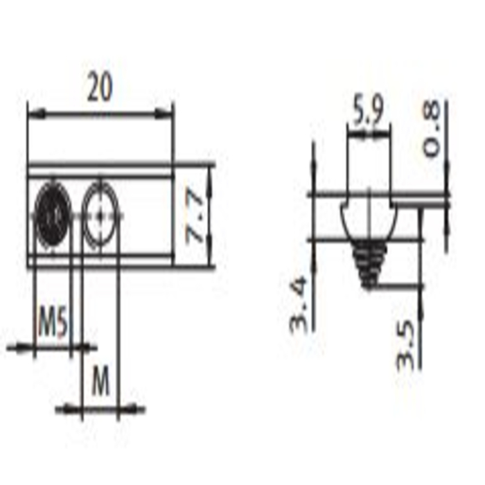 Ecrou de fixation avec ressort Acier de type B Rainure 6 [M5]